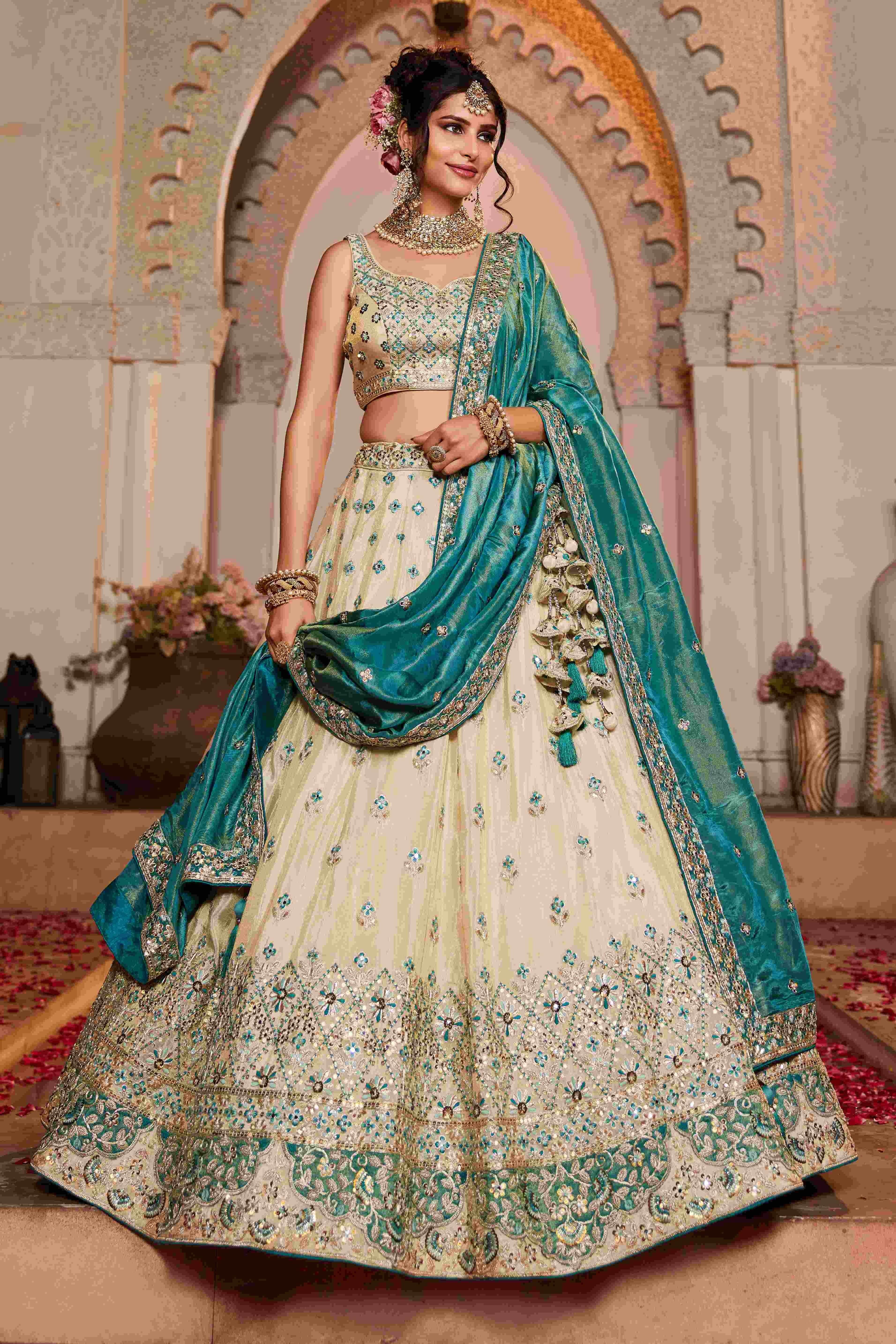 Tissue Silk Designer Lehenga for Elegant Festive Wear - MYLUXURY LANE ENTERPRISE